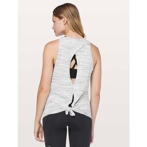 Lululemon Open Up Tank Space Dye Camo White Silver Spoon Cut Tag Approx Sz 6